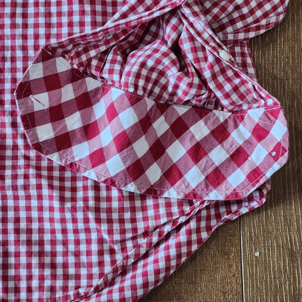 TailorByrd men's red gingham button-up shirt size medium normcore preppy casual - Picture 6 of 10